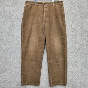 Vintage Brooks Brothers Corduroy Pants Men's 32 X 26 Tan Wide Wale Cotton Hemmed